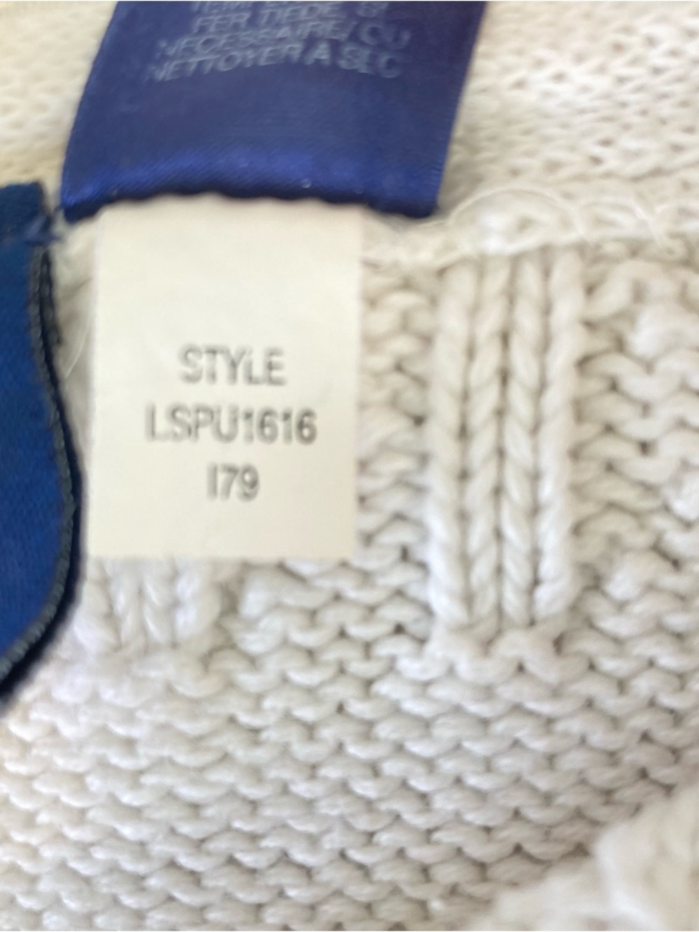 Liz Claiborne Liz Sport Vintage Sweater American Flag White Cotton Size SP Flaw - Picture 8 of 13